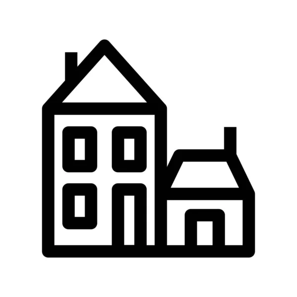 Building House Residence Icon Outline Style — Stock Vector