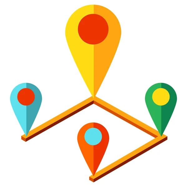 Dirección Ubicación Mapa Icono Estilo Isométrico — Vector de stock