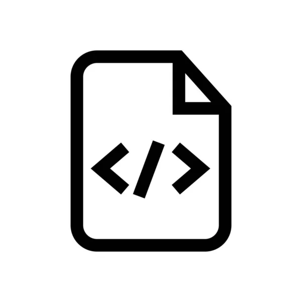 Codecode Datei Icon Outline Stil — Stockvektor