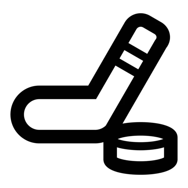 Hockey Puck Hockey Ραβδί Εικονίδιο Στερεό Στυλ — Διανυσματικό Αρχείο
