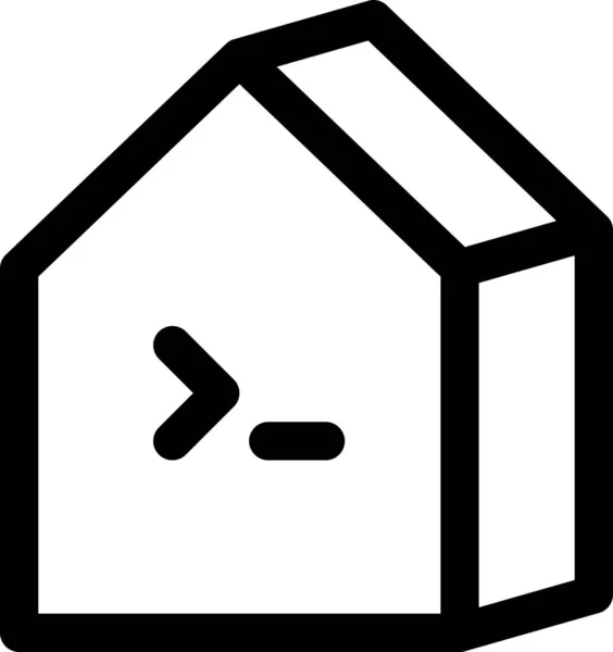 Kód Home House Ikon Körvonalazott Stílusban — Stock Vector