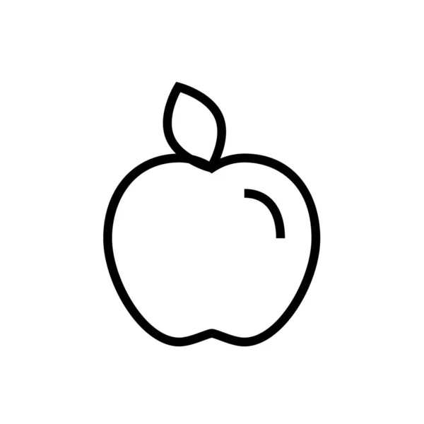 Jabłko Żywności Świeże Owoce Ikona Stylu Zarys — Wektor stockowy