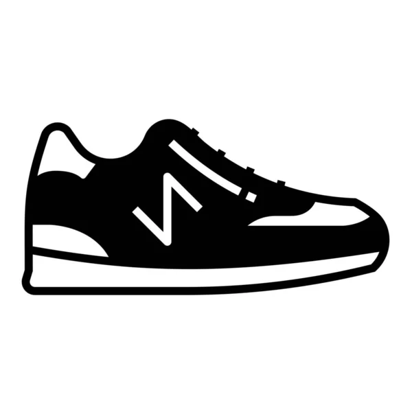 Zapatos Lona Pie Moda Lleva Icono Estilo Sólido — Vector de stock