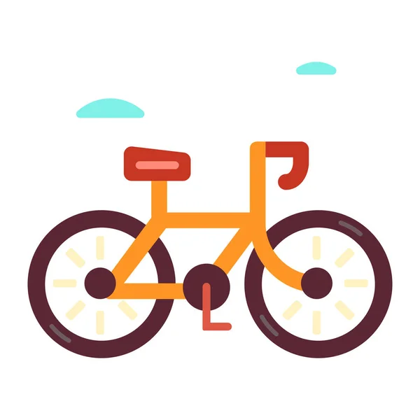 Bicicleta Bicicleta Icono Montaña Estilo Plano — Vector de stock