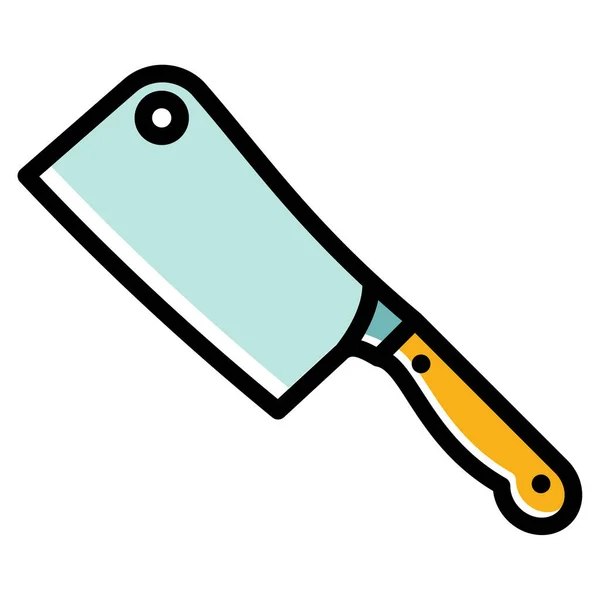 Butcher Knife Cleaver Hatchet Icon Filled Outline Style — Stock Vector