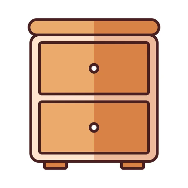 Bedside Cabinet Cupboard Icon Filled Outline Style — 图库矢量图片