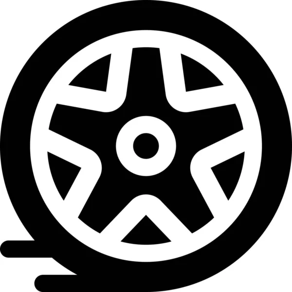 Икона Резины Автомобиля Твердом Стиле — стоковый вектор