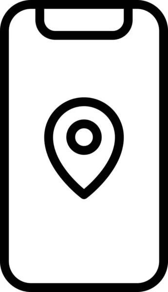 Иконка Местоположения Устройства Стиле Абрис — стоковый вектор