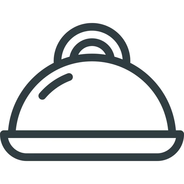 Значок Ресторану Харчової Тарілки Стилі Контур — стоковий вектор