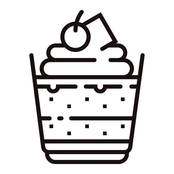 Schokolade Kakao Dessert Symbol Outline Stil — Stockvektor