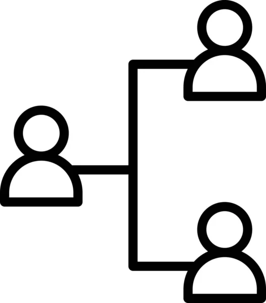 Hiérarchie Humains Réseau Icône — Image vectorielle