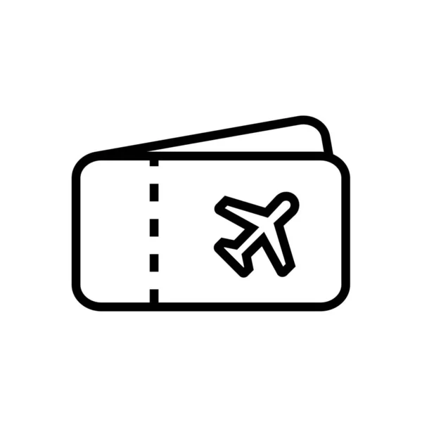 Ikona Biletu Lotniczego Stylu Zarysu — Wektor stockowy