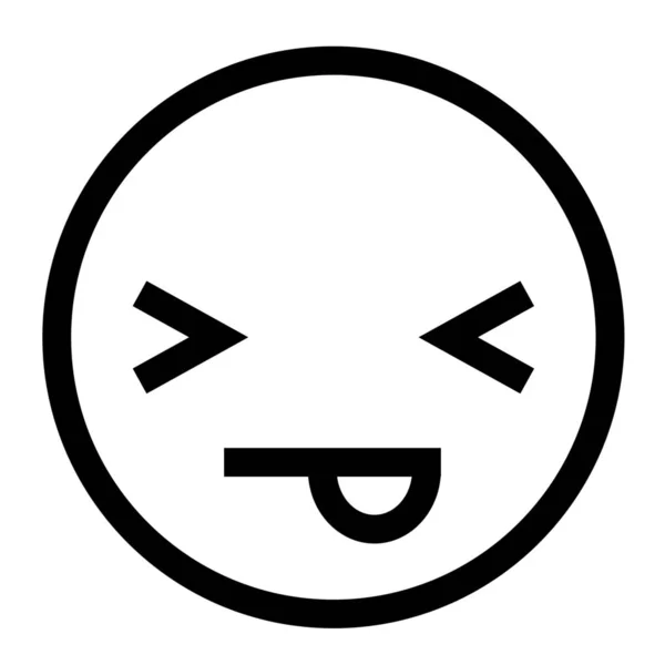 Emoticon Pobavil Hyperikonu Stylu Osnovy — Stockový vektor