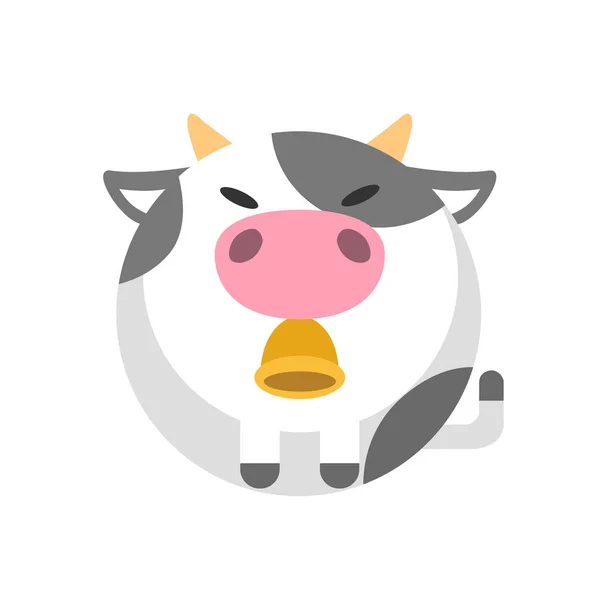 Animal Vaca Ícone Diário Estilo Plano — Vetor de Stock