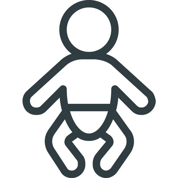 Bebé Niño Icono Los Niños Estilo Esquema — Archivo Imágenes Vectoriales