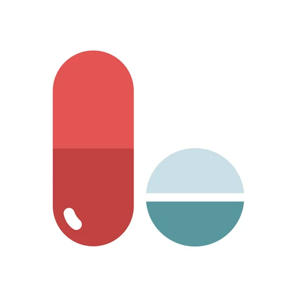 Remède Médicaments Icône Médecine Dans Style Plat — Image vectorielle