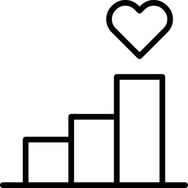 Chart Graf Hjerte Ikon Skilte Symboler Kategori – Stock-vektor