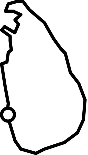 Иконка Острова Ланка Шри Стиле Абрис — стоковый вектор