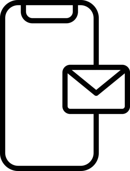 Device Envelope Iphone Icon Outline Style — Stockvector