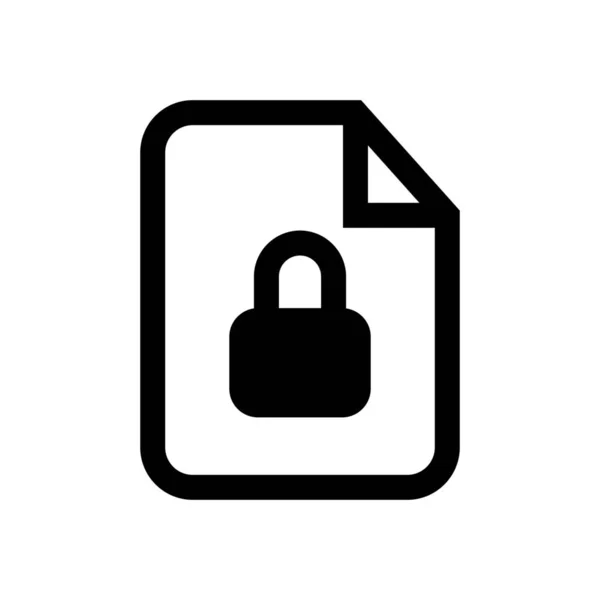 Datei Datei Sicheres Lock Datei Symbol Outline Stil — Stockvektor