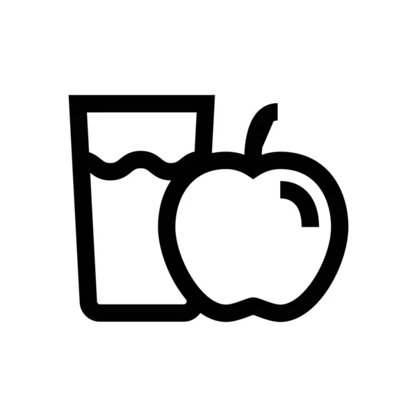Pomme Pomme Fruit Pomme Jus Icône Dans Style Contour — Image vectorielle