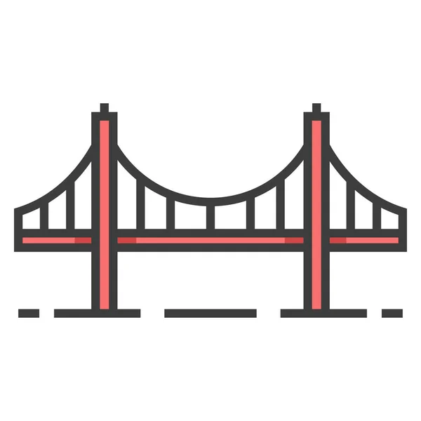 Architecture California Famous Icon Filled Outline Style — Vector de stock