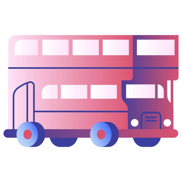 Autobus Città Icona Del Trasporto Pubblico Stile Liscio — Vettoriale Stock