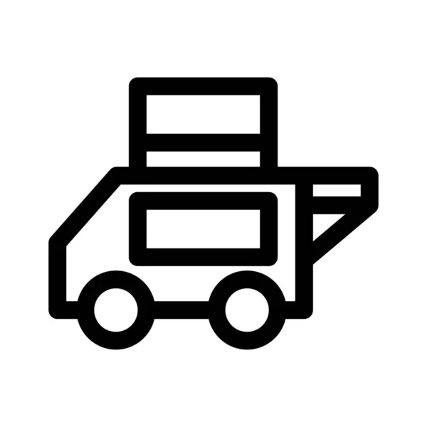 Food Truck Shop Icône Nourriture Rue Dans Style Outline — Image vectorielle