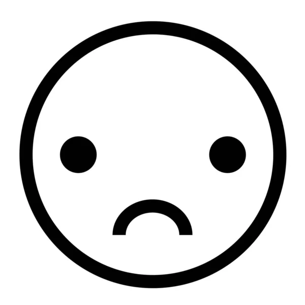 Deprimir Icono Emoticono Decepcionado Estilo Esquema — Archivo Imágenes Vectoriales