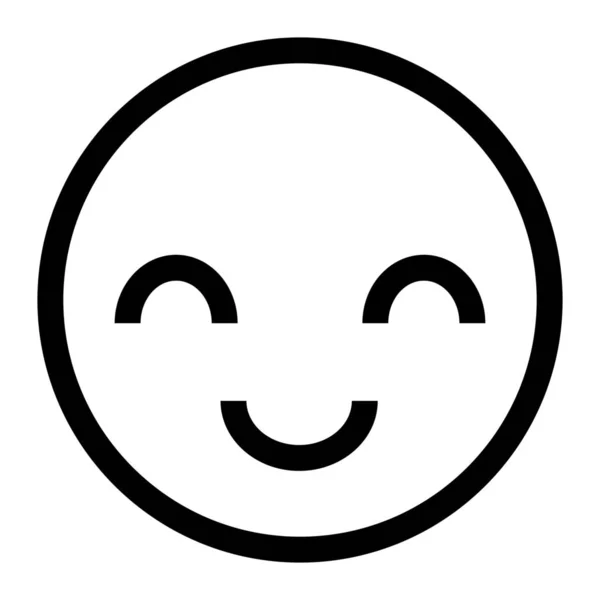Χαρούμενα Χαρούμενη Εικονίδιο Emoticon Στυλ Περίγραμμα — Διανυσματικό Αρχείο