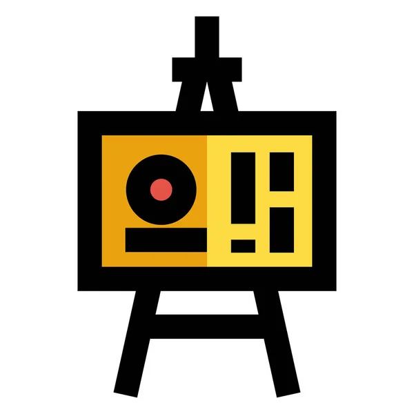 ビジネスプラン Easel Scheme Icon Filled Outline Style — ストックベクタ