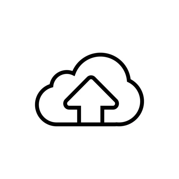 Cloud Icloud Icona Tondeggiante Stile Outline — Vettoriale Stock