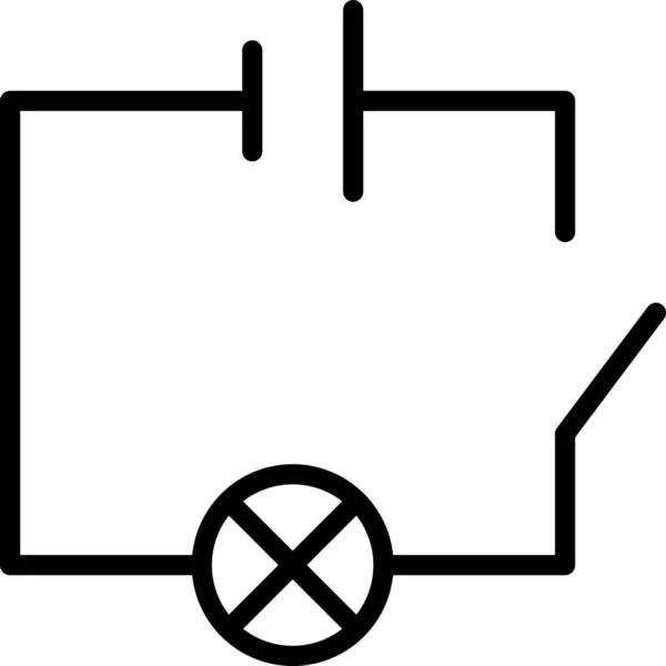 Schema Batterij Circuit Icoon — Stockvector