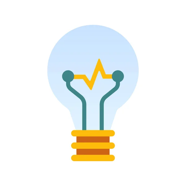 Bulb Electric Electricity Icon Flat Style — Stock Vector