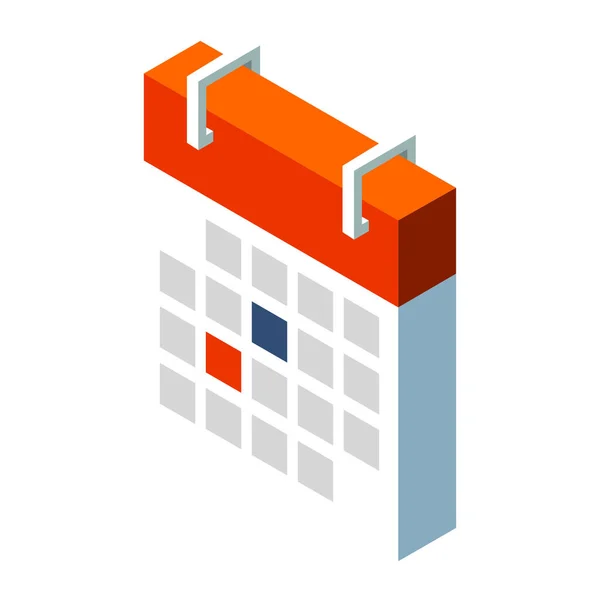 Cita Icono Del Calendario Negocios Estilo Isométrico — Vector de stock