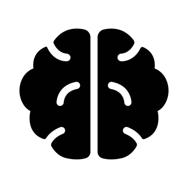 Parte Corpo Cérebro Ícone Inteligente Estilo Sólido —  Vetores de Stock