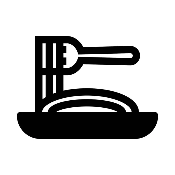 Икона Пищевой Лапши Твердом Стиле — стоковый вектор