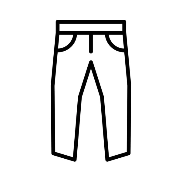 Ikon Jeans Mode Kain Dalam Gaya Outline - Stok Vektor