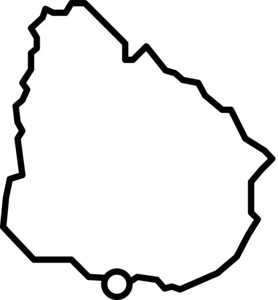 Ikona Hlavní Země Uruguay Stylu Osnovy — Stockový vektor
