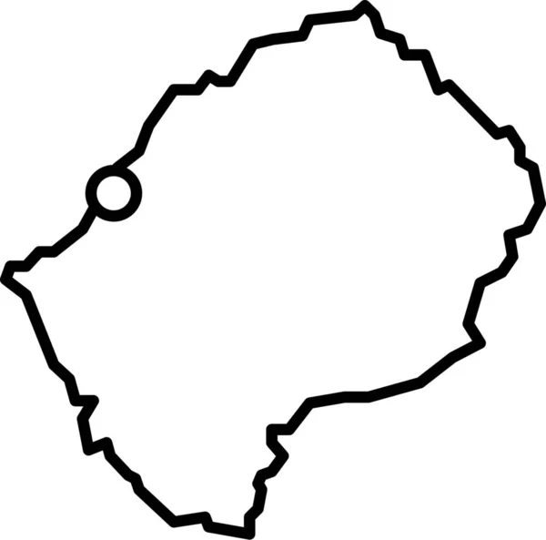 Значок Столиці Африки Лесото Стилі Контур — стоковий вектор