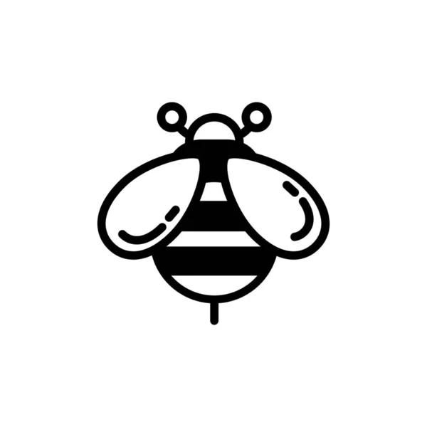 Animal Biene Bug Symbol Solidem Stil — Stockvektor