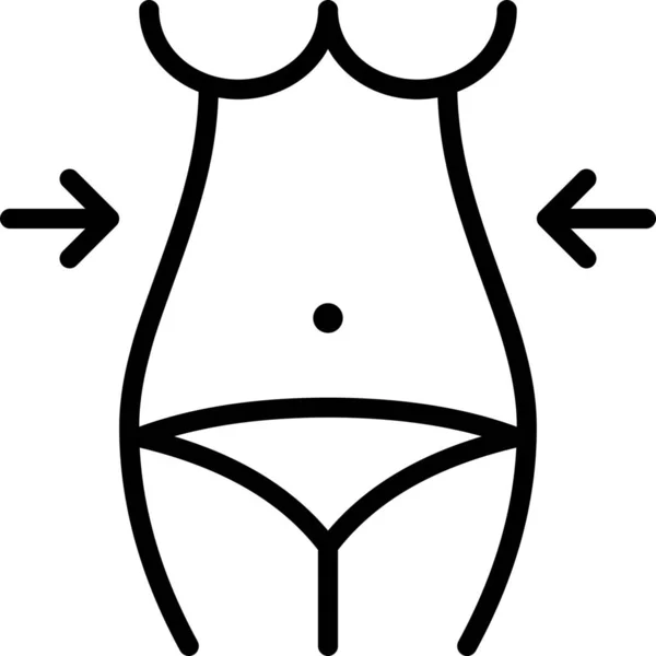 Vientre Cuerpo Icono Femenino — Archivo Imágenes Vectoriales