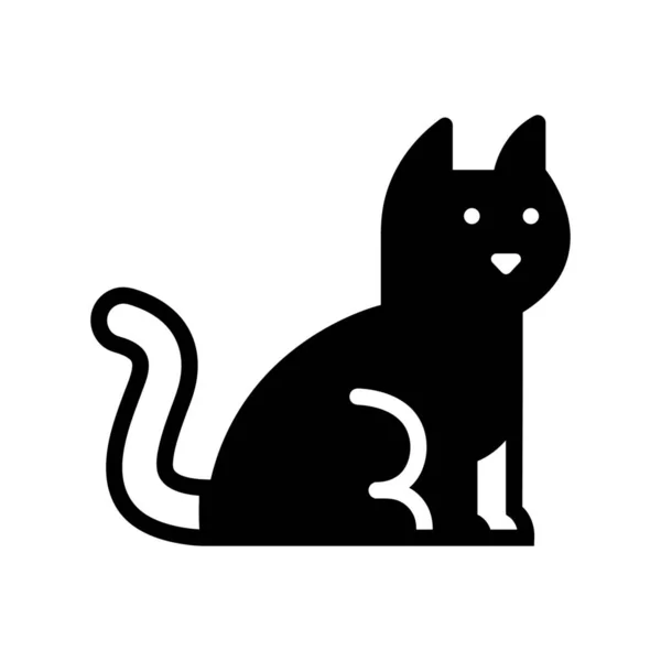 Animal Care Cat Icon Solid Style — Stock Vector