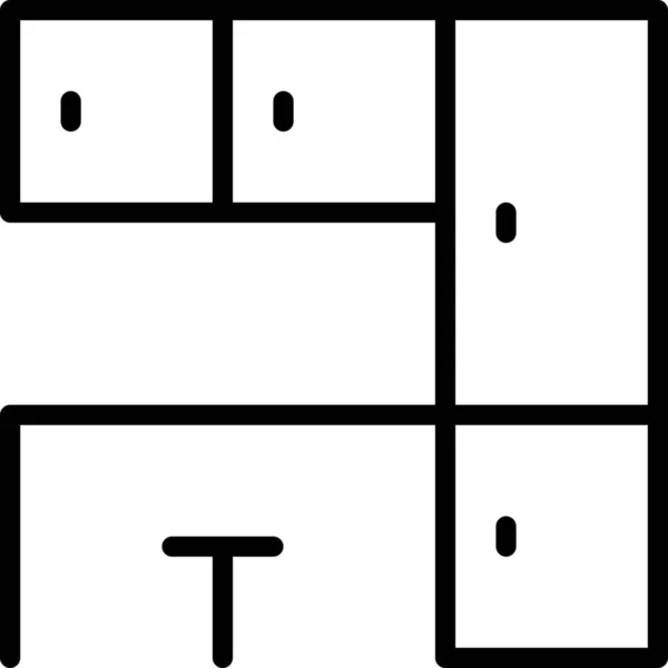 Bar Kasten Keuken Pictogram — Stockvector