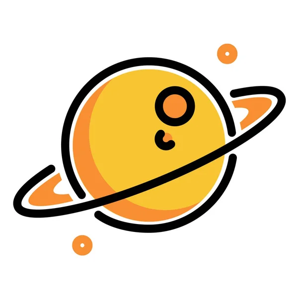 Planeta Exterior Anel Ícone Saturno Estilo Esboço Preenchido — Vetor de Stock