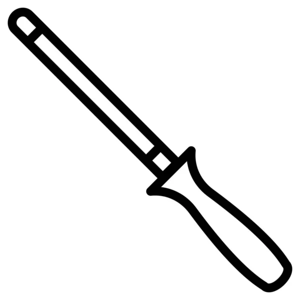 Λείανση Χάλυβα Κουζίνα Εργαλείο Μαχαίρι Ξύστρα Εικονίδιο Περίγραμμα Στυλ — Διανυσματικό Αρχείο