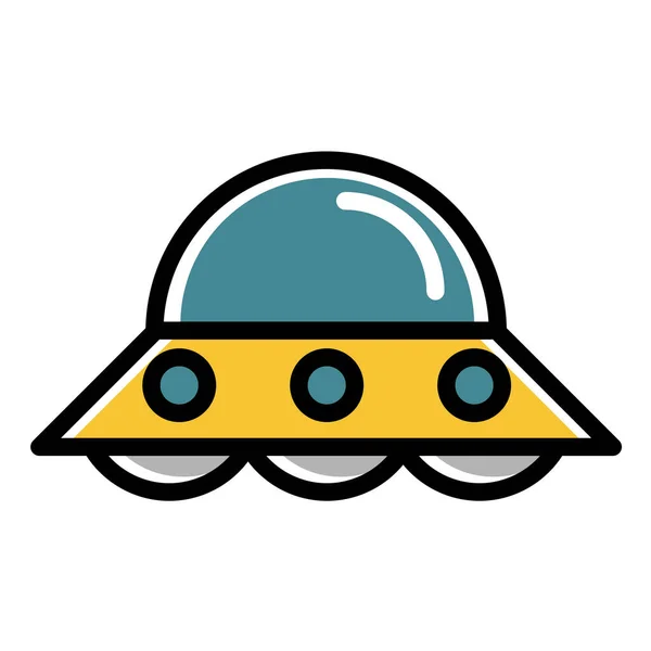 Alien Space Spacecraft Icon Filled Outline Style — Stock Vector