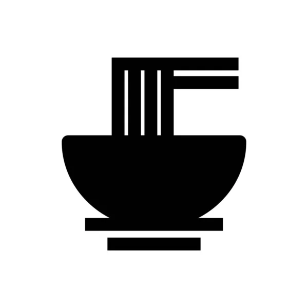 Schüssel Chinesische Essstäbchen Symbol Solidem Stil — Stockvektor