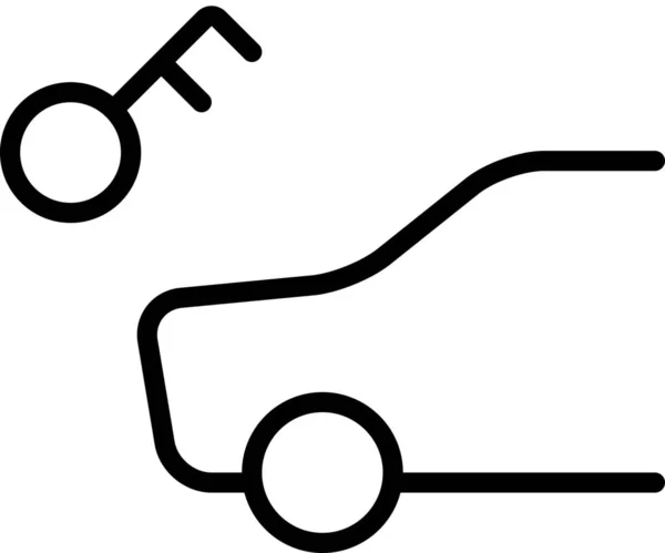 Sleutel Toegang Auto Pictogram — Stockvector