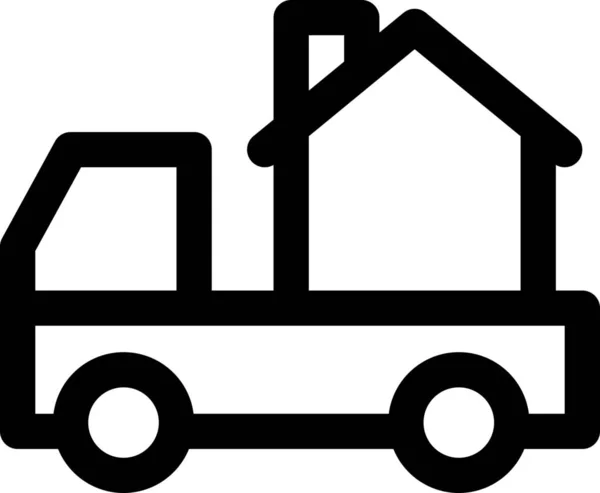 Huis Scheepvaart Vrachtwagen Pictogram — Stockvector